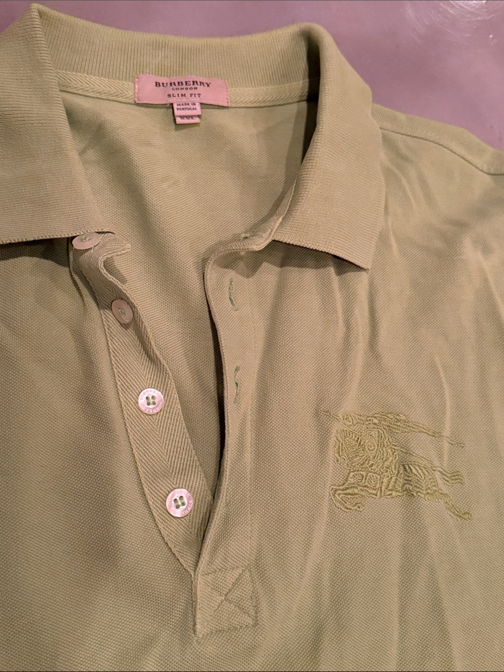 Burberry Men's Polo Shirt - Olive Green